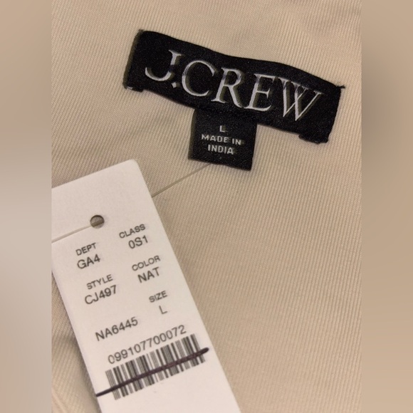 NWT J.Crew Drop-waist mixy dress in Natural Cream Large Stretch Cotton Preppy - Picture 10 of 12